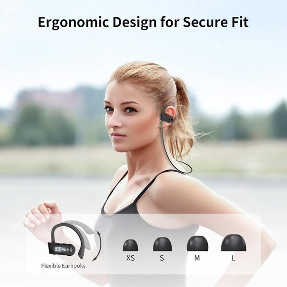 Joywise U30 Wireless Bluetooth Headphones Earbuds IPX7 Waterproof 16H Playtime - Picture 5 of 9